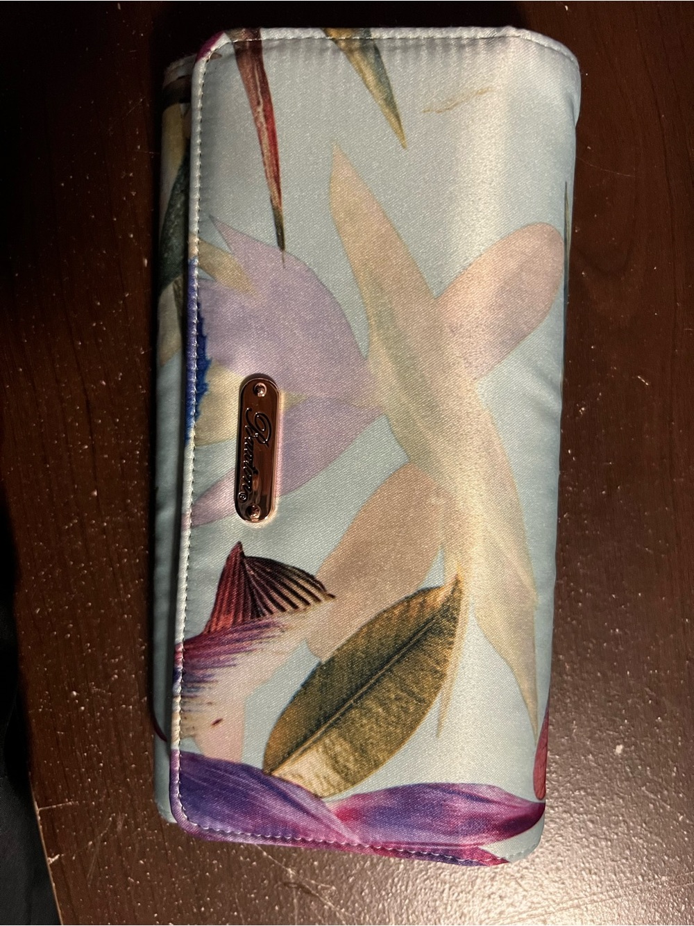 Brixton Floral Light Blue Multi Leaf-Print Wallet